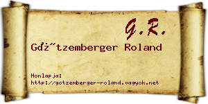 Götzemberger Roland névjegykártya